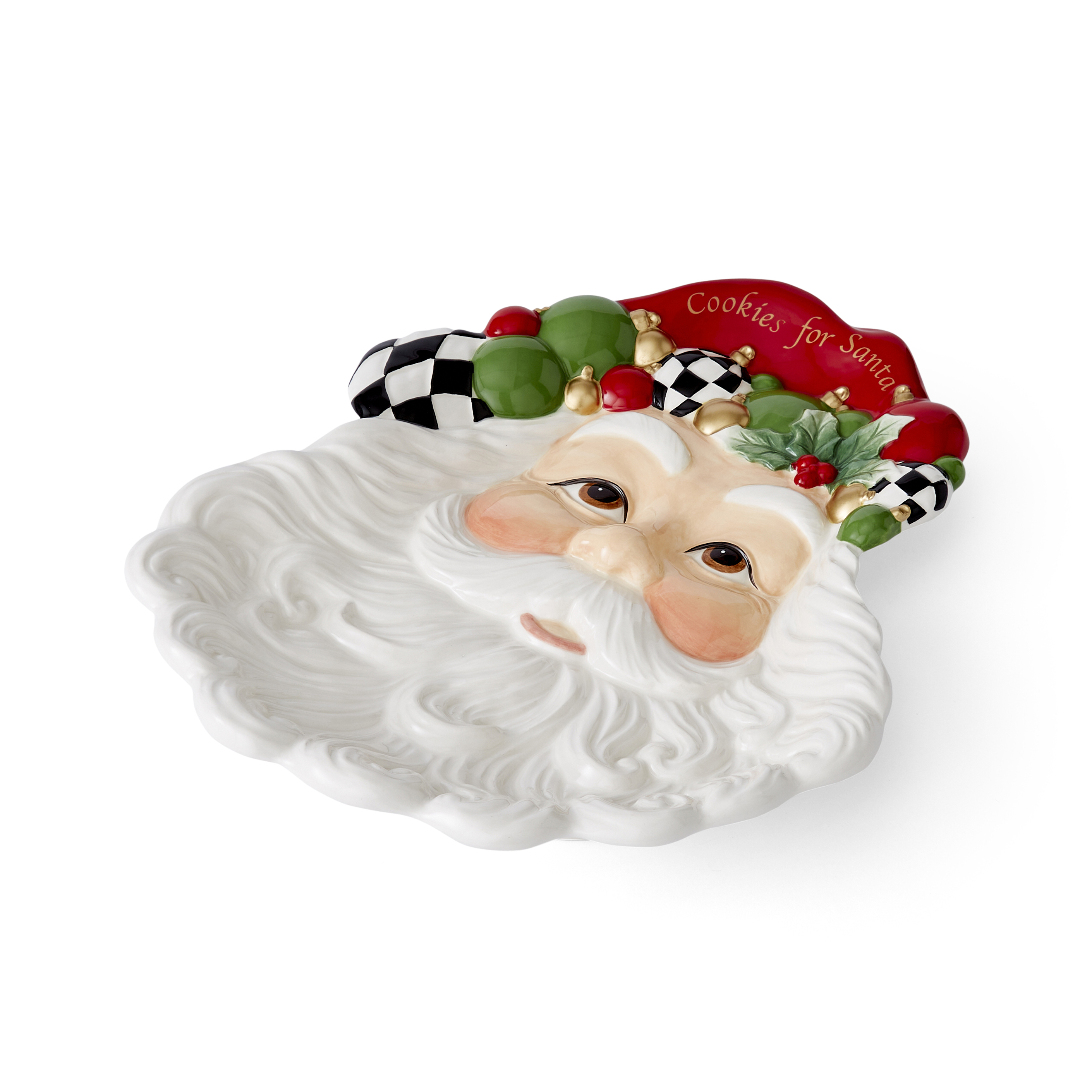 Christmas Tree Black and White Cookies For Santa Plate image number null